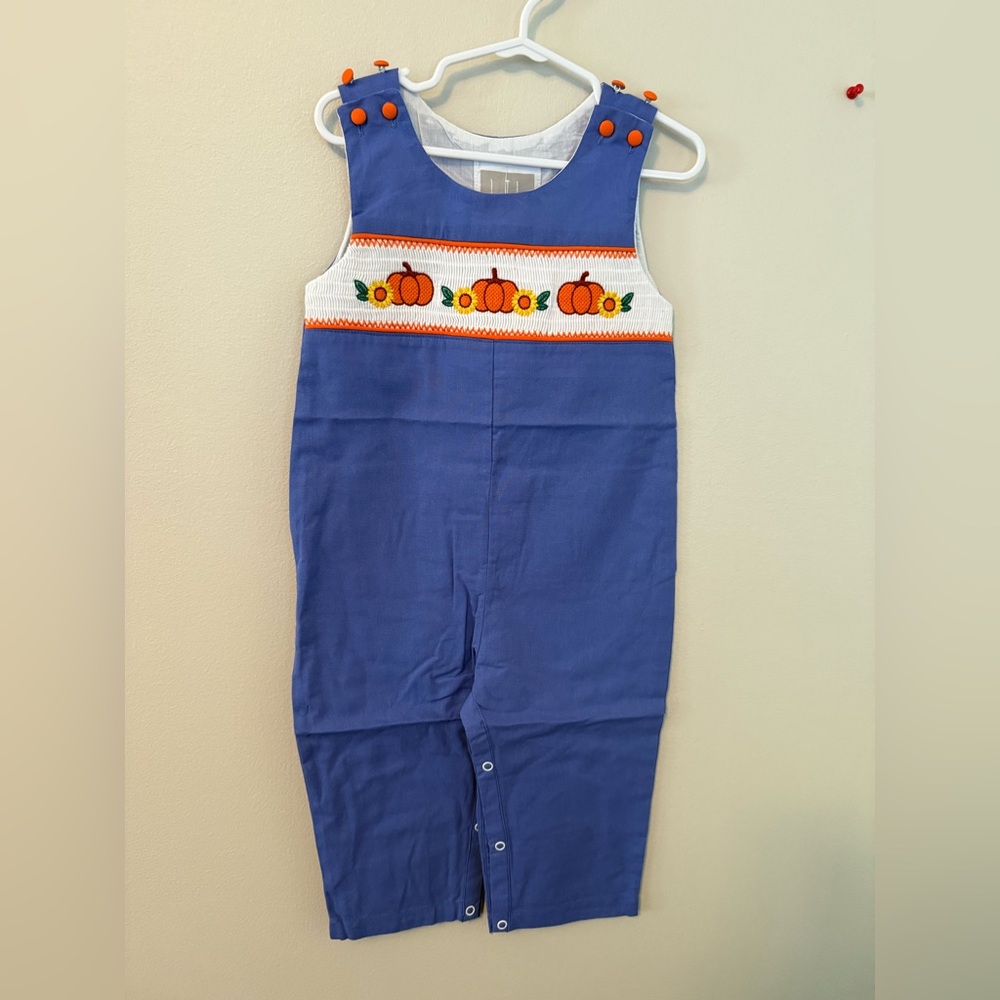 Lil Cactus Smocked Pumpkin Romper
